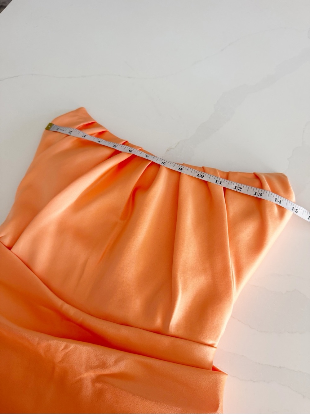 House of CB Alora Tangerine Strapless Corset Midi Dress Orange Sz S $255 NWT - Picture 9 of 11